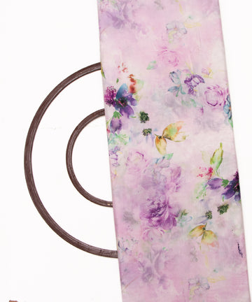 White Colour Floral Digital Printed Pure Muslin Fabric